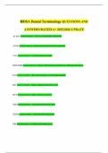 HOSA Dental Terminology QUESTIONS AND ANSWERS RATED A&plus; 2025&vert;2026 UPDATE