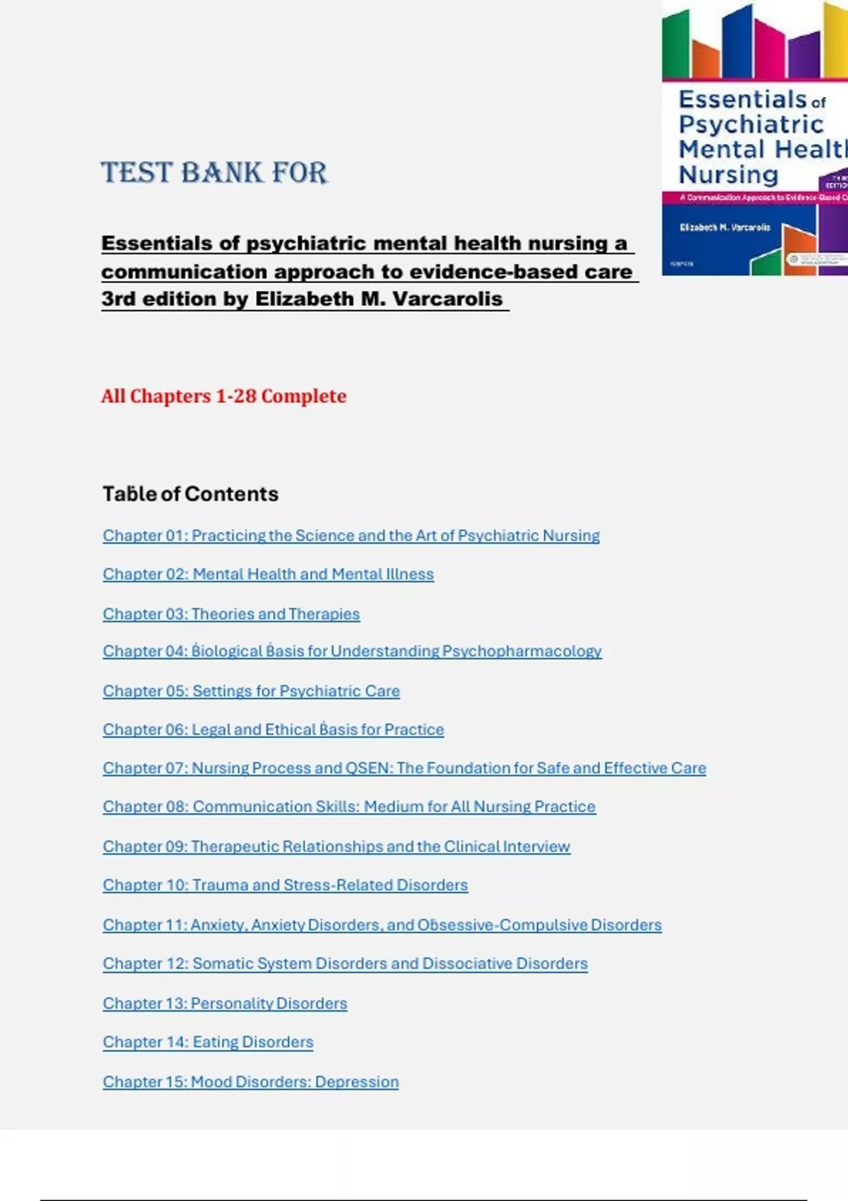 Essentials of Psychiatric Mental Health Nursing: A Communication ...