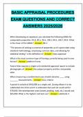 BASIC APPRAISAL PROCEDURES EXAM QUESTIONS AND CORRECT ANSWERS 2025&sol;2026