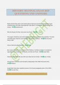 HISTORY 102 FINAL EXAM 2025 QUESTIONS AND ANSWERS