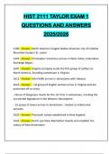 HIST 2111 TAYLOR EXAM 1 QUESTIONS AND ANSWERS 2025&sol;2026