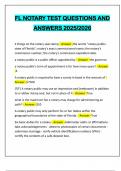 FL NOTARY TEST QUESTIONS AND ANSWERS 2025&sol;2026