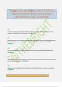 HYDRONIC HEATING AND COOLING PRETEST&sol;POSTTEST&period; EXAM 2025 QUESTIONS AND ANSWERS