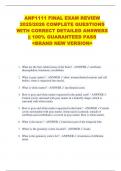 ANP1111 FINAL EXAM REVIEW  2025&sol;2026 COMPLETE QUESTIONS  WITH CORRECT DETAILED ANSWERS  &vert;&vert; 100&percnt; GUARANTEED PASS  <BRAND NEW VERSION> 
