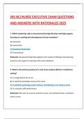 &lpar;NE-BC&rpar; NURSE EXECUTIVE EXAM QUESTIONS  AND ANSWERS WITH RATIONALES 2025