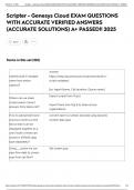 Scripter - Genesys Cloud EXAM QUESTIONS WITH ACCURATE VERIFIED ANSWERS &lpar;ACCURATE SOLUTIONS&rpar; A&plus; PASSED&excl;&excl; 2025
