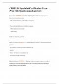 Child Life Specialist Certification Exam Prep with Questions and Answers