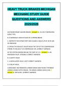 HEAVY TRUCK BRAKES MICHIGAN MECHANIC STUDY GUIDE QUESTIONS AND ANSWERS 2025&sol;2026