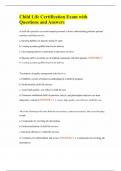 Child Life Certification Exam with Questions and Answers
