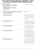 NU 311 Clinical Nursing Skills Exam 1 2025&sol;2026 &ndash; Verified Questions and Solutions for South Alabama Nursing