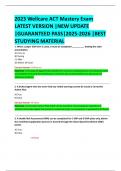 2023 Wellcare ACT Mastery Exam  LATEST VERSION &vert;NEW UPDATE  &vert;GUARANTEED PASS&vert;2025-2026 &vert;BEST STUDYING MATERIAL 