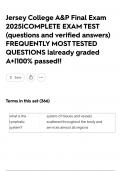 Jersey College A&P Final Exam 2025&vert;COMPLETE EXAM TEST &lpar;questions and verified answers&rpar; FREQUENTLY MOST TESTED QUESTIONS &vert;already graded A&plus;&vert;100&percnt; passed&excl;&excl;
