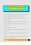 NHA CCMA Final Review 2025 Questions and Answers
