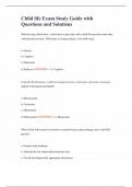 Child life Exam Study Guide with Questions and Solutions