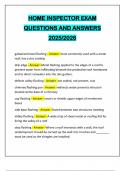 HOME INSPECTOR EXAM QUESTIONS AND ANSWERS 2025&sol;2026