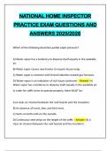 NATIONAL HOME INSPECTOR PRACTICE EXAM QUESTIONS AND ANSWERS 2025&sol;2026