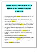 HOME INSPECTOR EXAM SET 1 QUESTIONS AND ANSWERS 2025&sol;2026
