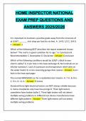 HOME INSPECTOR NATIONAL EXAM PREP QUESTIONS AND ANSWERS 2025&sol;2026