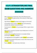 A & P 2 STRAIGHTERLINE FINAL EXAM QUESTIONS AND ANSWERS 2025&sol;2026