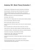 Anatomy 100 - Block Theory Evaluation 1 QUESTIONS AND CORRECT DETAILED ANSWERS 2025&sol;2026 &lpar;VERIFIED ANSWERS&rpar; &vert;ALREADY GRADED A&plus;&vert;&vert;BRAND NEW&excl;&excl;