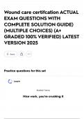 Wound care certifcation ACTUAL EXAM QUESTIONS WITH COMPLETE SOLUTION GUIDE&rpar; &lpar;MULTIPLE CHOICES&rpar; &lpar;A&plus; GRADED 100&percnt; VERIFIED&rpar; LATEST VERSION 2025