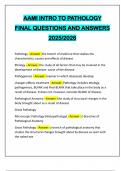 AAMI INTRO TO PATHOLOGY FINAL QUESTIONS AND ANSWERS 2025&sol;2026