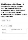 NASCLA Accredited Exam - JJ Johnson Contractor Seminar ACTUAL EXAM 2025 TEST COMPREHENSIVE QUESTIONS AND VERIFIED ANSWERS &lpar;DETAILED & ELABORATED&rpar; 100&percnt; SOLVED 2025&excl;&excl;