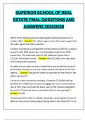 SUPERIOR SCHOOL OF REAL ESTATE FINAL QUESTIONS AND ANSWERS 2025&sol;2026