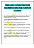 AEST AGRICULTURE ASSOCIATE EXAM QUESTIONS AND ANSWERS 2025&sol;2026