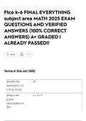 Ftce k-6 FINAL EVERYTHING subject area MATH 2025 EXAM QUESTIONS AND VERIFIED ANSWERS &lpar;100&percnt; CORRECT ANSWERS&rpar; A&plus; GRADED &vert; ALREADY PASSED&excl;&excl;