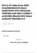 EMT-b NC State Exam 2025 COMPREHENSIVE EXAM QUESTIONS WITH DETAILED VERIFIED AND 100&percnt; CORRECT ANSWERS BRAND NEW EXAM ALREADY GRADED A&plus;&excl;&excl;