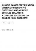 ILLINOIS BASSET CERTIFICATION &lpar;2025&rpar; COMPREHENSIVE QUESTIONS AND VERIFIED DETAILED SOLUTIONS &vert;COMPLETE SOLUTIONS &vert;A&plus; GRADED &vert;100&percnt; CORRECT&excl;&excl;