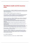 New Mexico health and life insurance exam Questions And Answers With Complete Solutions 100&percnt; Correct Answers