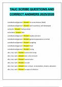 TAUC SCRIBE QUESTIONS AND CORRECT ANSWERS 2025&sol;2026