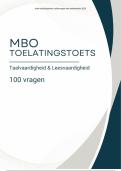 MBO Toelatingstoets LEESVAARDIGHEID & TAALVAARDIGHEID - 100 veel voorkomende vragen met de antwoorden apart - Nieuw 2025