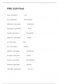 FRE 1120 Final Actual Exam Questions With Correct Answers Graded A&plus;&period;
