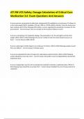 ATI RN VCS Safety&colon; Dosage Calculation of Critical Care Medication 3&period;0  Exam Questions And Answers 