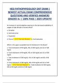 HESI PATHOPHYSIOLOGY EXIT EXAM COMPLETE QUESTIONS BANK WITH ALL VERSIONS 2024-2025 ACTUAL EXAM 500&plus; QUESTIONS AND CORRECT DETAILED ANSWERS