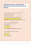 Phlebotomy Practice National Exam  Questions and Answers 2023&comma; Exams of  Nursing