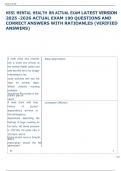 Exam &lpar;elaborations&rpar; HESI MENTAL HEALTH RN 
