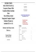 INSTRUCTOR&rsquo;S  SOLUTIONS MANUAL  Corporate Finance Fifth  Canadian Edition Jonathan  Berk   Peter DeMarzo David  Stangeland Complete Chapter  Solutions Manual are  included &lpar;Ch 1 to 31&rpar; 
