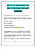 PHTLS 10TH EDITION EXAM QUESTIONS AND ANSWERS 2025&sol;2026