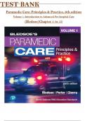 Test Bank For Paramedic Care&colon; Principles & Practice&comma; 6th edition Volume 1 by Bledsoe&comma; All 15 Chapters Covered&comma; Verified Latest Edition