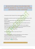 RN DAVITA FINAL EXAM FOR THE ACUTE HOSPITAL SETTING&period; EXAM 2025 QUESTIONS AND ANSWERS