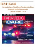 Test Bank For Paramedic Care&colon; Principles & Practice&comma; 6th edition Volume 3 by Bledsoe&comma; All 13 Chapters Covered&comma; Verified Latest Edition