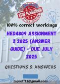 HED4809 Assignment 2 2025 &lpar;Answer Guide&rpar; - Due July 2025
