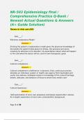NR-503 Epidemiology final &sol; Comprehensive Practice Q-Bank &sol; Newest Actual Questions & Answers &lpar;A&plus; Guide Solution&rpar; 