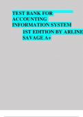 Test Bank for Accounting Information Systems&comma; 1st Edition &ndash; Arline Savage &lpar;Complete&comma; Verified&comma; A&plus; Study Resource&rpar;