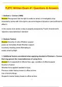 FLETC Written Exam 1 &lpar;Latest 2025 &sol; 2026 Update&rpar; Questions and Verified Answers &vert; 100&percnt; Correct &vert; Grade A&plus;
