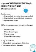 Toelatingstoets Psychologie 2025 - Decentrale Selectie - 115 vragen en antwoorden